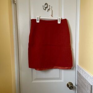 Vintage burnt orange wool pencil skirt